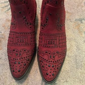 BibiLou Bedazzled Red Boots, Size 41 EU (10 US)